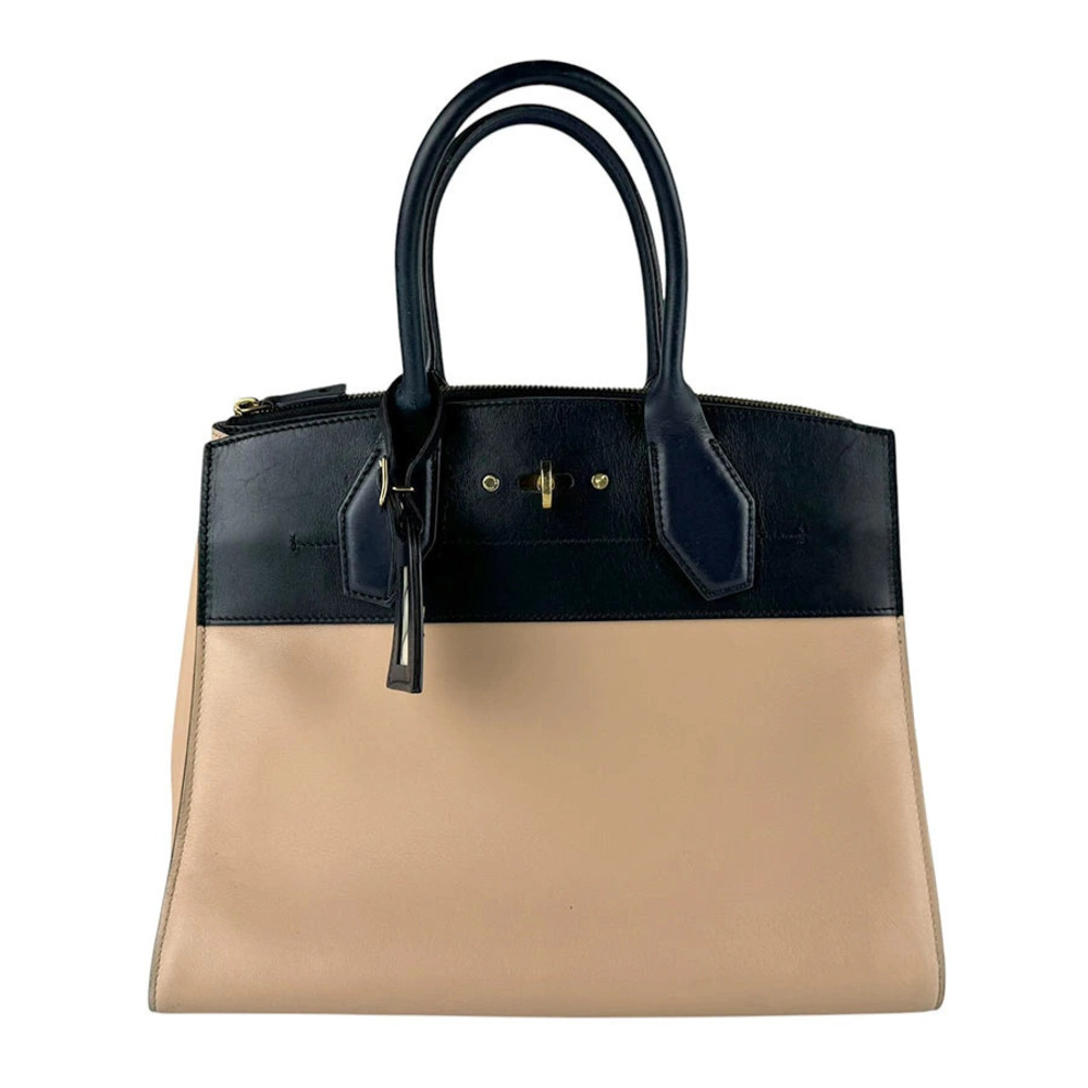 Louis Vuitton City Steamer Leather Vanille Crossbody Bag Noir Black